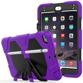 

Case for Ipad Mini 5 4 7.9 inch 3-layer Heavy Duty Soft Silicone Shockproof Tablet Cases Removable Kickstand Pencil Holder Cover