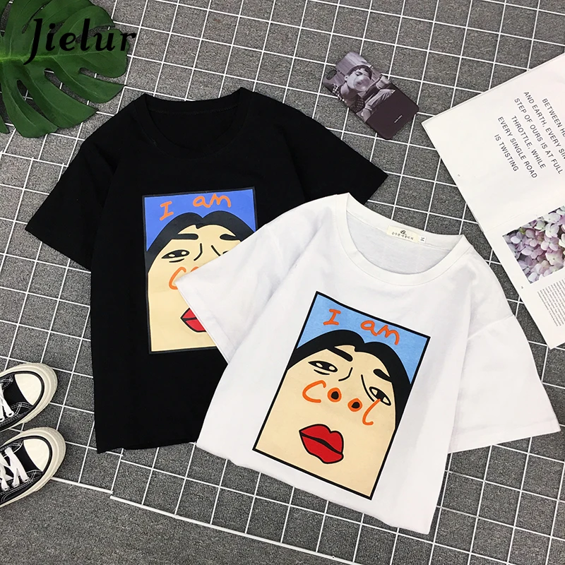 Jielur Harajuku I Am Cool Funny Letter 