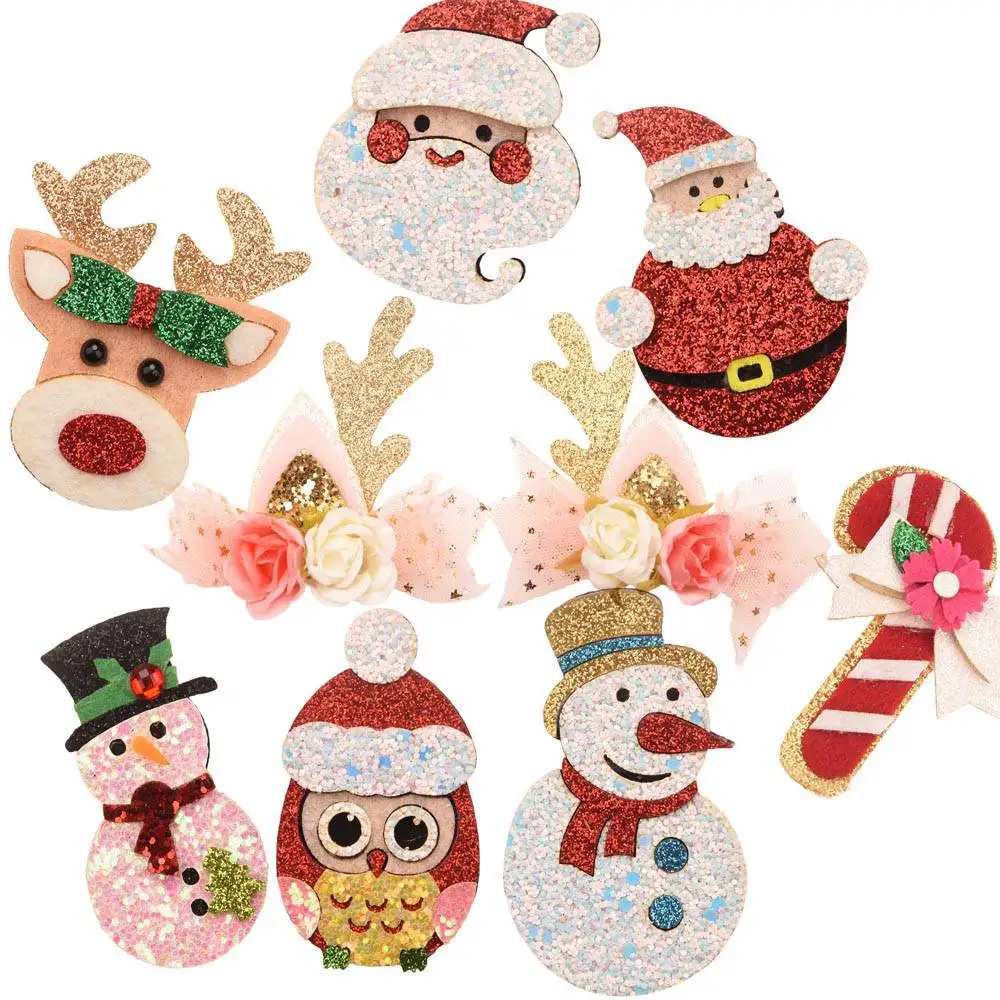 

120PCS Cute Christmas Accessories Fashion Christmas Supplies Hair Accessories for Baby Girls Hair Bows Hair clip Center