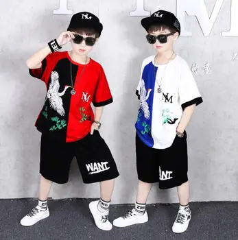 

Boys Casual Clothes Kid Boy Clothing Set Summer Children Short sleeve Fashion T-shirt + Pants 3 4 5 6 7 8 9 10 11 12 13 15 Years
