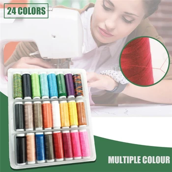 

Household Sewing Thread 24 Color Set Quality Hand Stitching Machine Threads 150 Yards A Roll Home Embroidery Sewing merceria J80