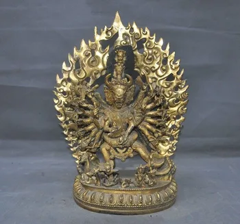 

Christmas 13" Tibet Buddhism bronze Gilt Vajrakilaya Vajragilaya Dorje Purpa Buddha Statue Halloween