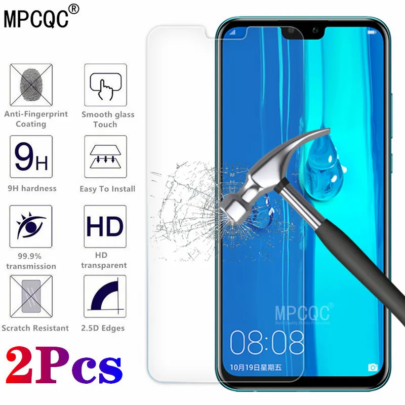 

2pcs Protective Glass For Huawei Enjoy 9S 9e Tempered Screen Protector Glass on the Enjoy 8 9 plus 8e 7 Y5 Y6 Y7 Y9 2019 Film