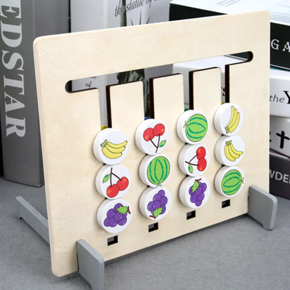 Children s Wooden toys Colors Fruits Double Sided Matching Game Logical Reasoning Training Kids Early Educational 3