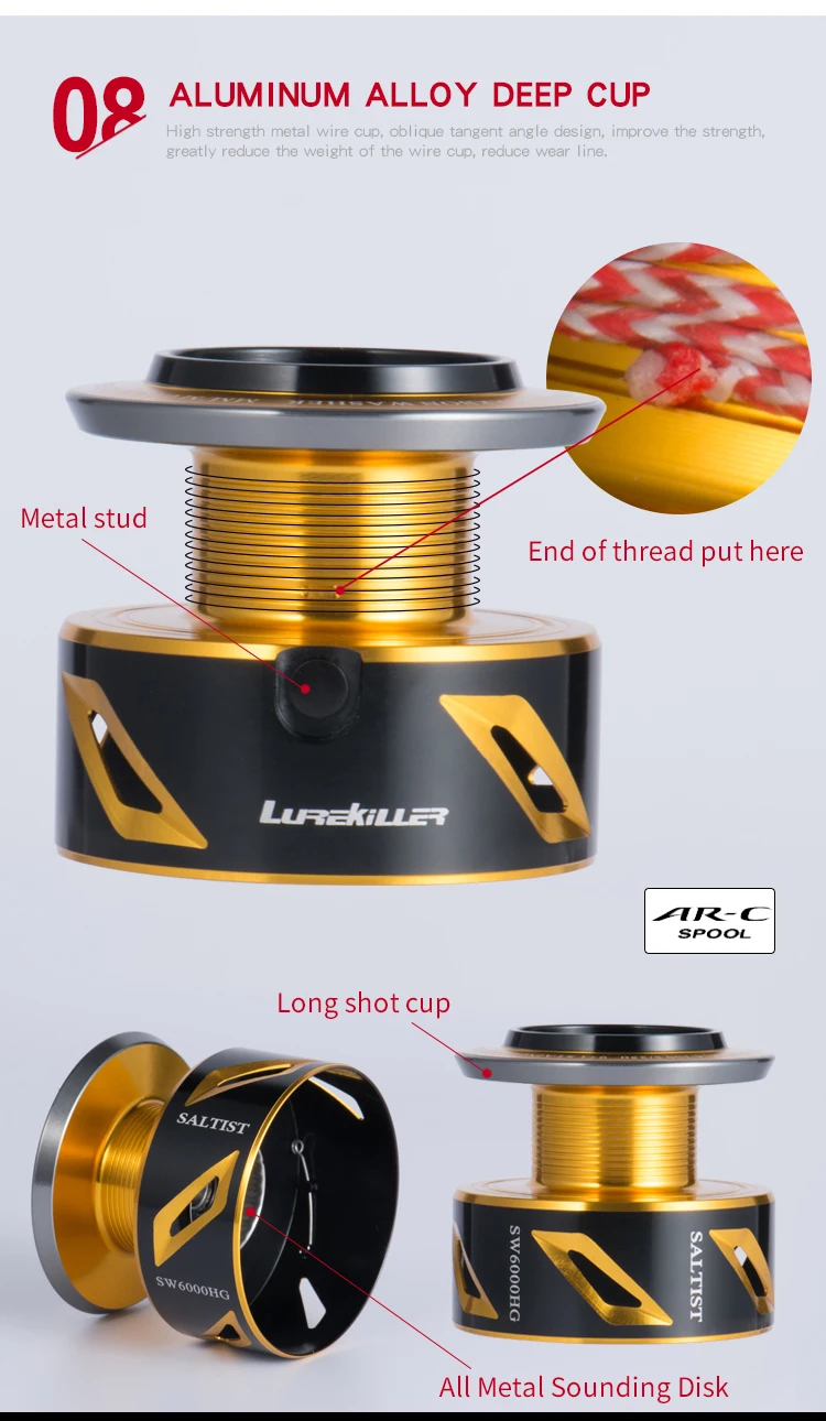 Full Metal Spinning Jigging Reel Lurekiller Saltist CW3000/CW4000H/CW5000H/ CW6000/CW10000H 10BB 35KGS Drag High Speed (Color : CW10000H withS Spool) :  : Sports & Outdoors