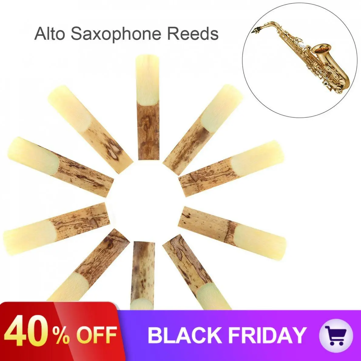 10 шт. аксессуары для саксофона Alto bE 2-1/2 трости для саксофона Bamboo Strength 2,5