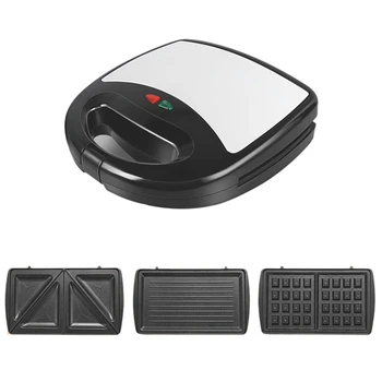 

3 in 1 Sandwich Press, Waffle and Steak Machine,750W Sandwich Toaster with 3 Detachable Non-Stick Plates EU Plug