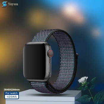 

Yayuu Nylon Strap For Apple Watch Band Series 4 5 3 2 1 Breathable Sport Loop for iWatch 38/42/40/44mm Watch Bracelet