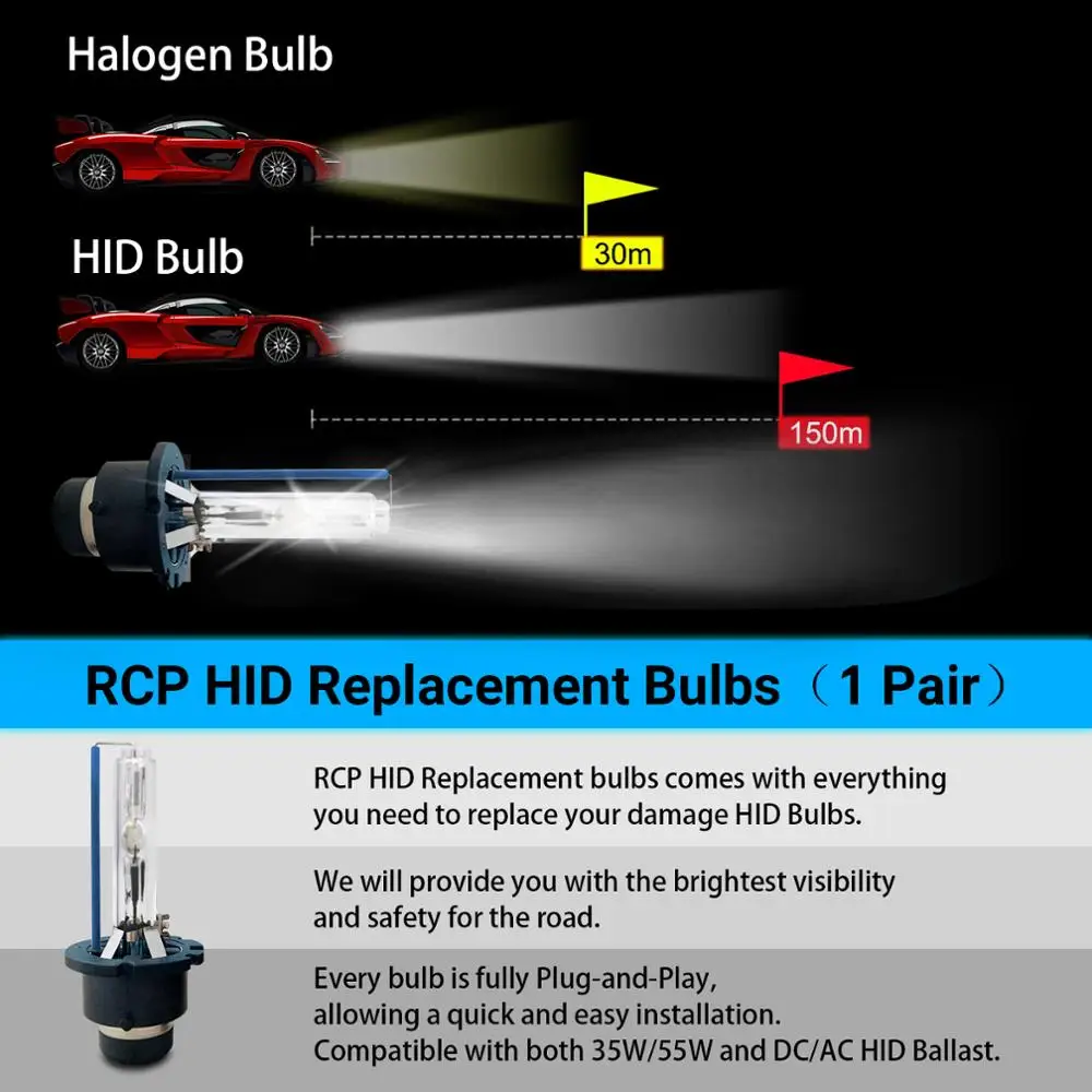 D4S HID лампы HID Ксеноновые фары 4300K 6000K 8000K
