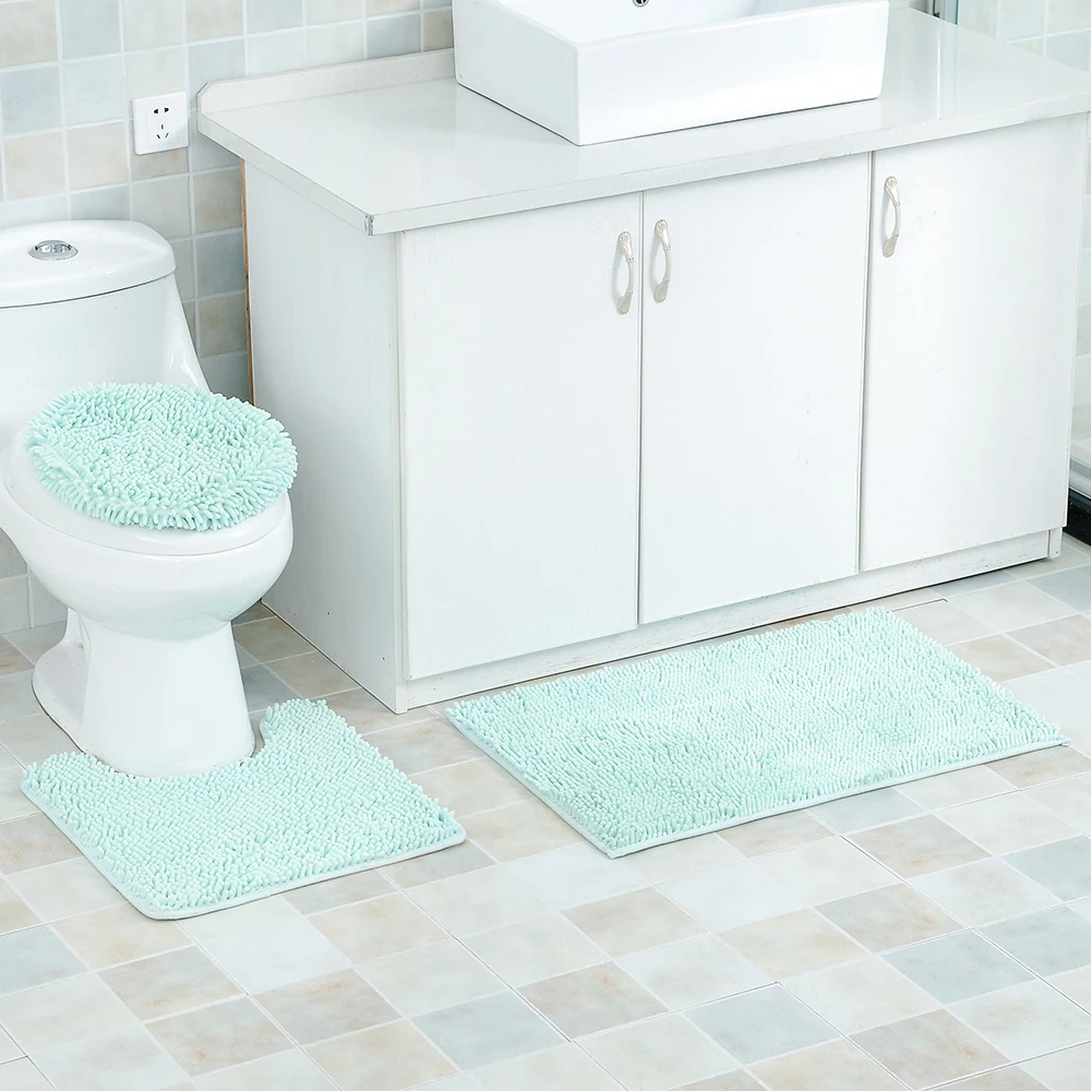 3 шт., микрофибра, коврик для ванной, синель, плюшевый коврик для пола, ковер, мягкий, для помещений, моющийся, для ванной, коврик для пола, ковер, противоскользящий