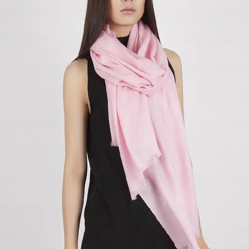 

100 Wool Scarf Women High Quality Big Size Pink Thin Shawls Winter Warm Lady Gift Free Shipping