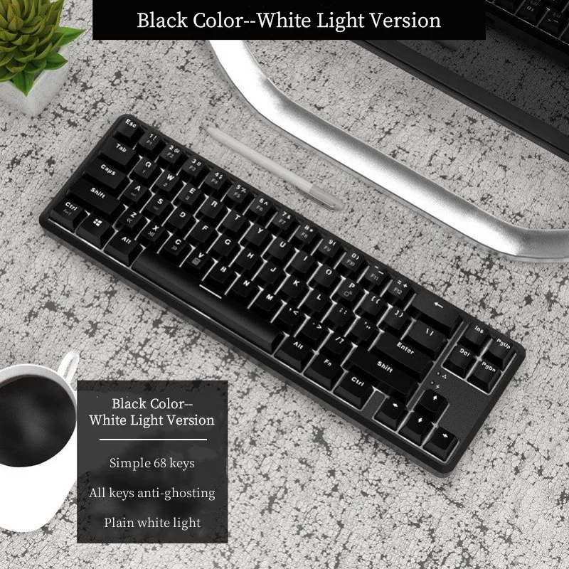 Ajazz K680T Mini Mechanical Gaming Keyboard Bluetooth Wireless Gamer Dual-mode Keybaord For PC/Laptop PBT Keycaps