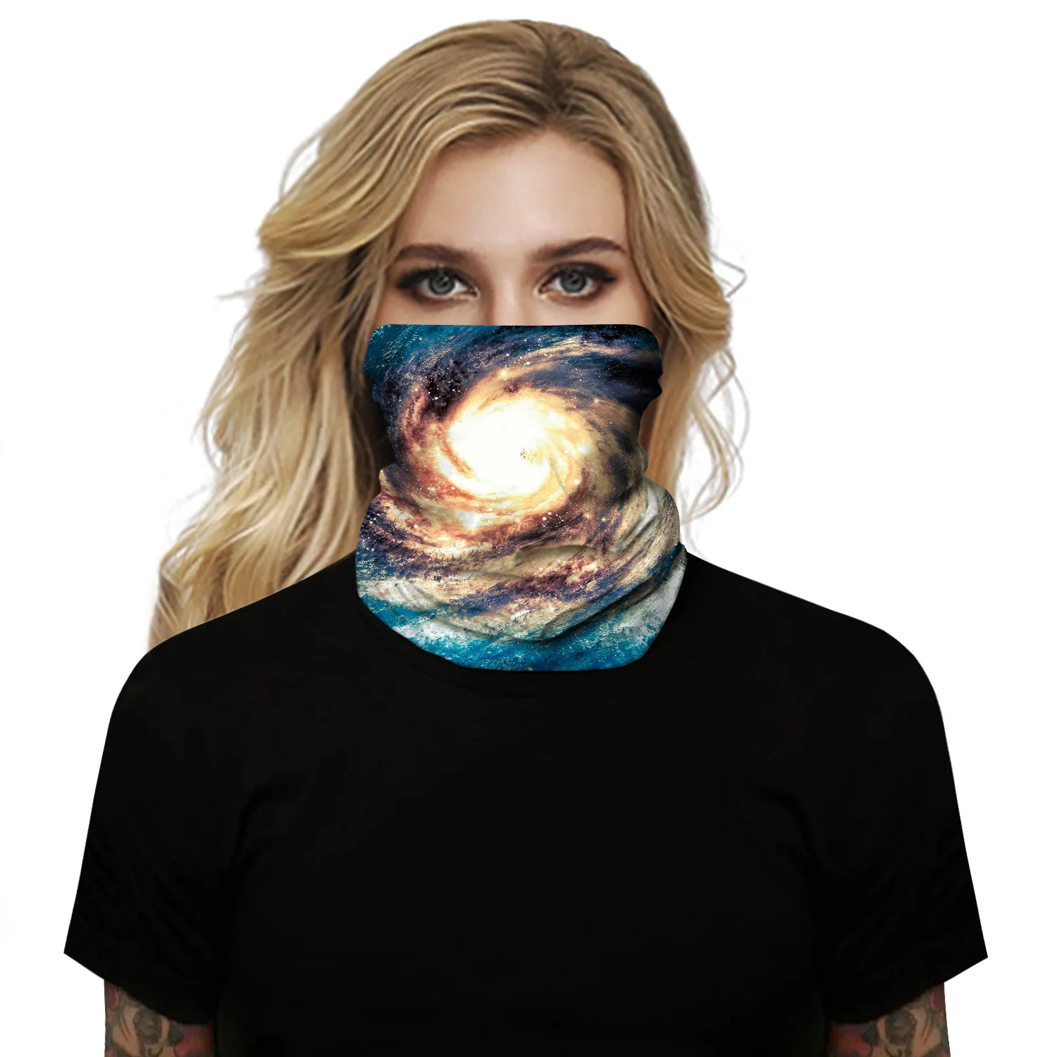 Hot style new star polyester digital print outdoor sunshade beanie sport bug scarf neck gaiter mask multi-function headband mens dress scarf