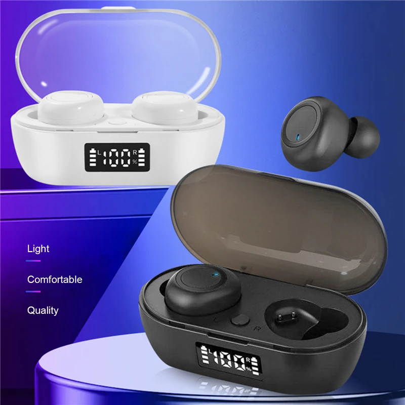 mini wireless headphones TWS bluetooth earphone Touch control Stereo earbuds with Digital Display Charging case for smartphones