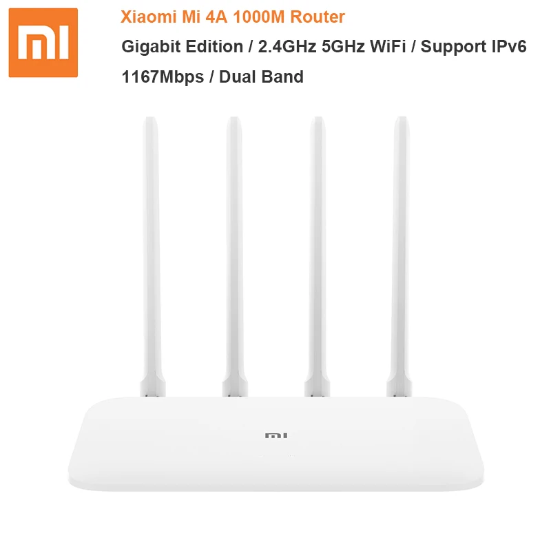 Роутер Xiaomi Mi 4A Gigabit Edition 2 4 ГГц + 5 1000 м Wi-Fi 16 Мб ПЗУ 128 DDR3 с высоким коэффициентом