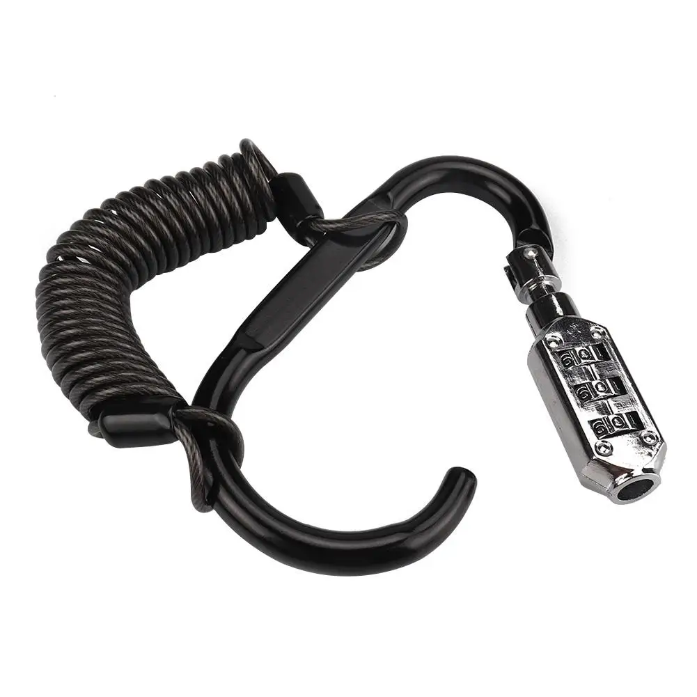 Motorcycle Helmet Lock &amp Cable Anti-theft Rope Bicycle Mountain Bike Disc Brake Password Black Combination |