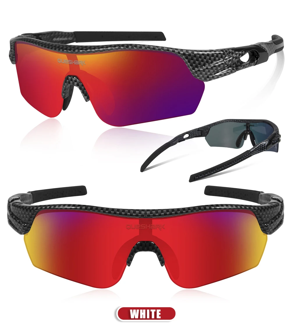Queshark 2020 New Design Polarized Sport Sunglasses For Men Women Cycling Running Fishing Driving Golf 4 HD Lens Exchangeable