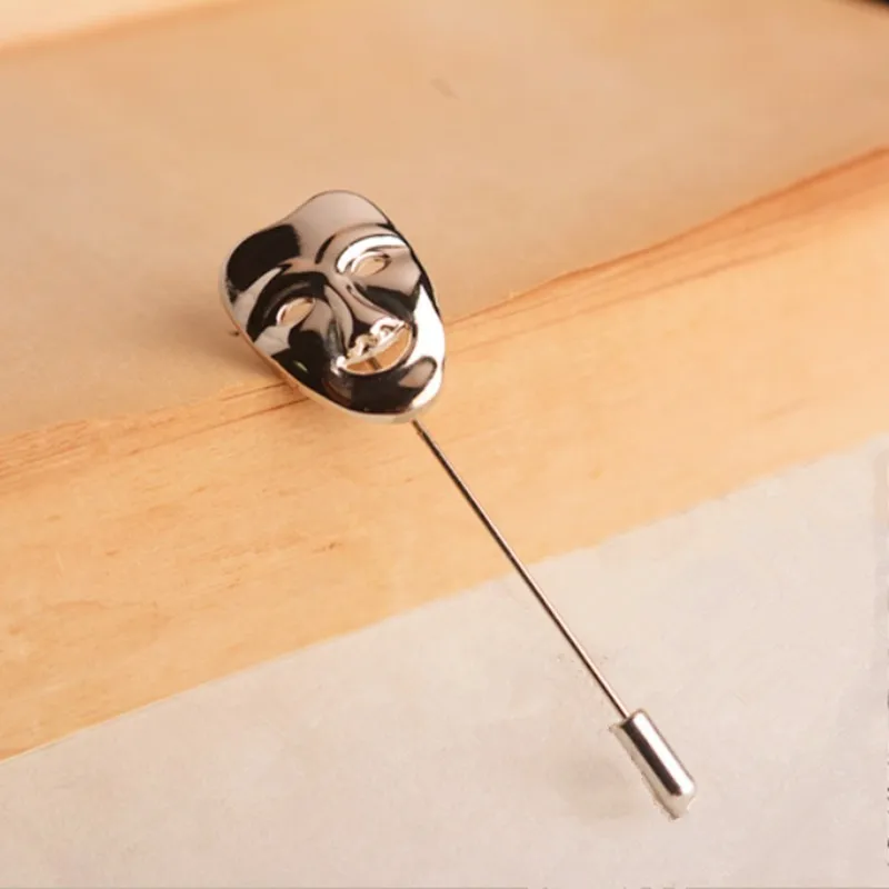 

European, American, Korean and Japanese men's and women's brooches master assembly mask long needle insertion cap metal Brooch a
