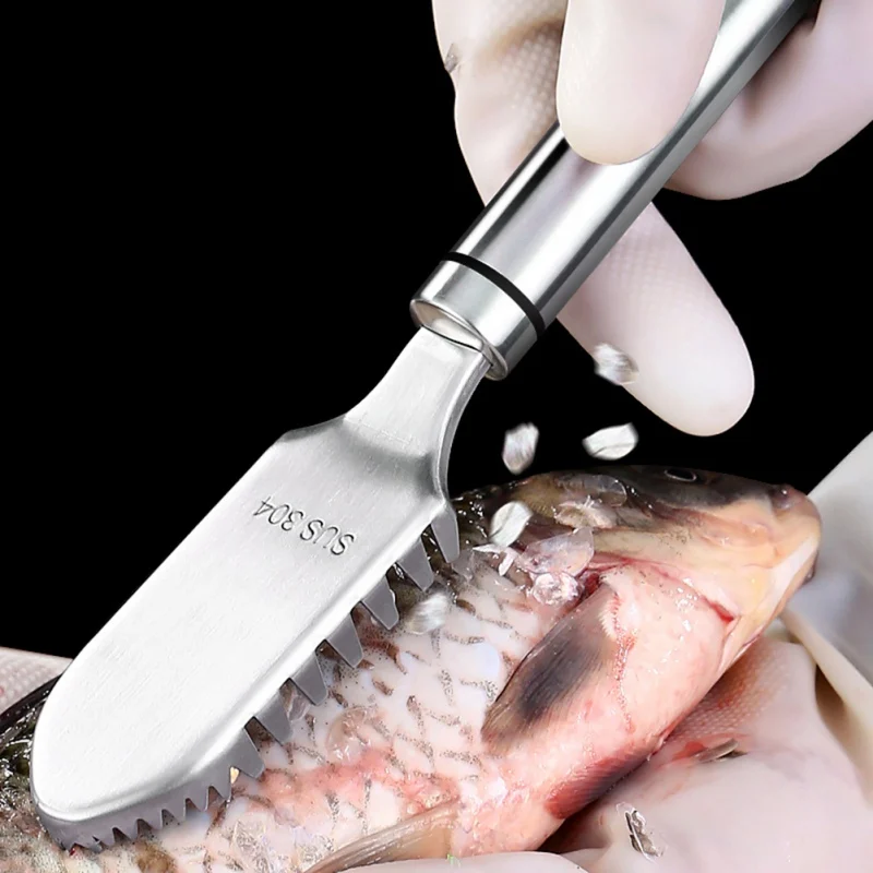 Скребок для рыбы из нержавеющей стали бытовой ручной нож для чистки рыбы портативный кухонный гаджет для дома x