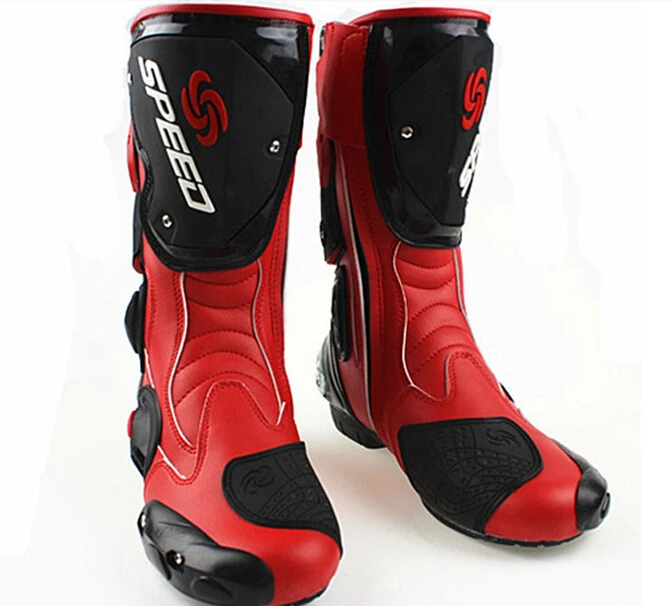 New Fashion Leather Motorcycle Boots Pro Biker SPEED Racing Boots Motocross Boots Drop Resistance motorcycle boots