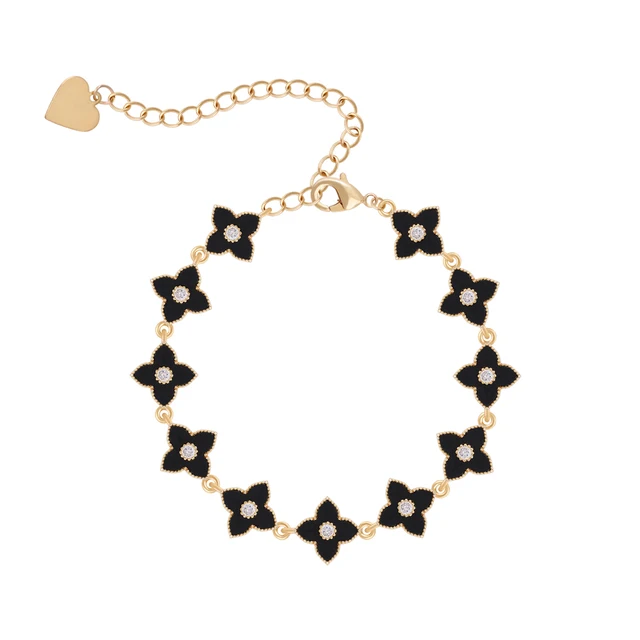 OYB new Korean style four-leaf clover zircon bracelet ladies fashion classic bracelet four-leaf flower jewelry number 15