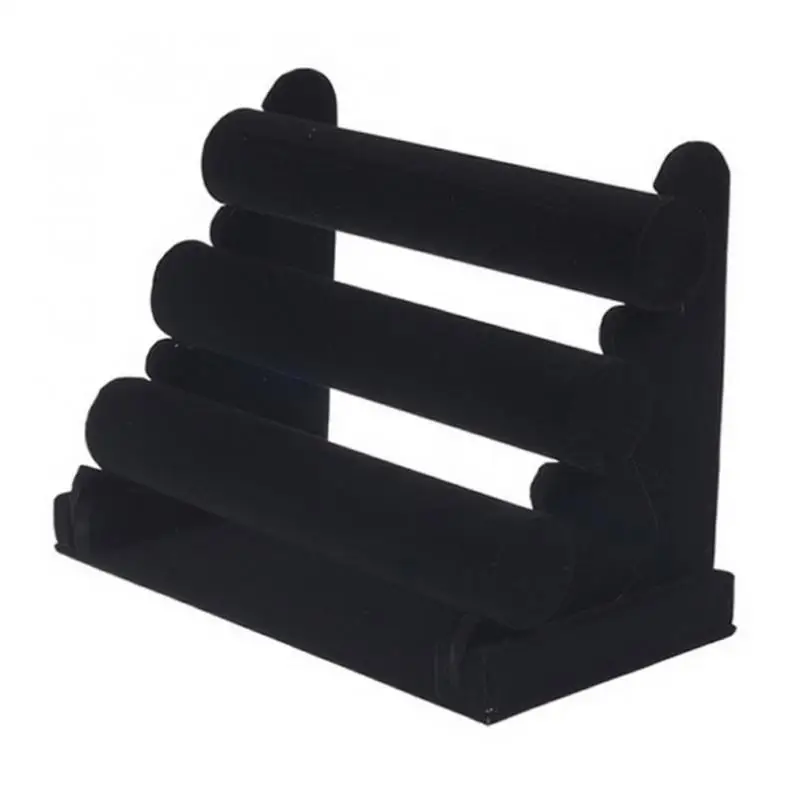 New Detachable Black Velvet Jewelry Selling Display Stand Holder Bracelet Chain Bangle Watch Rack Chain Rack Organizer 2