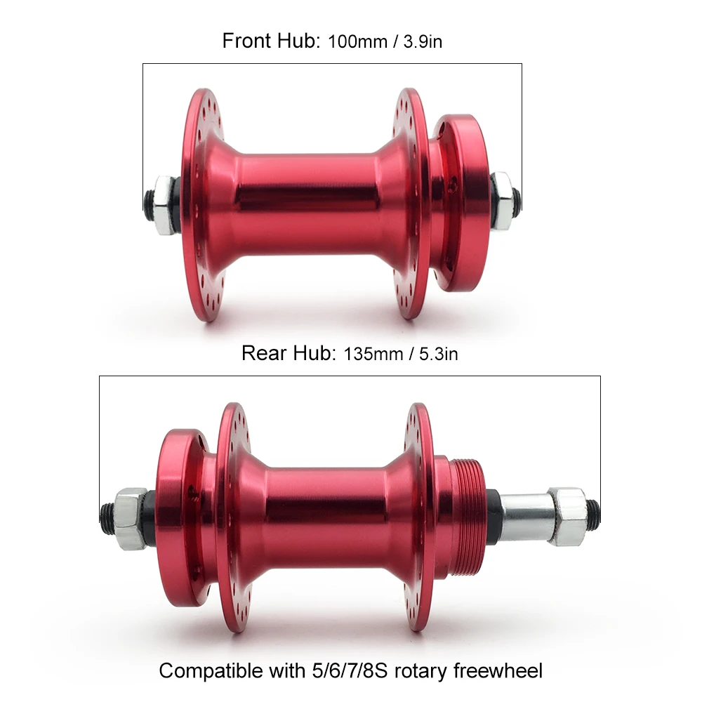 

Hot New Bike Disc Brake MTB Casette Bearing Hub 36H Front Rear Hub Set with Quick Realse Lever Skewers Axle