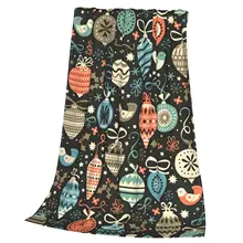 Christmas Elements Soft Warm Coral Fleece Blanket Winter Sheet Bedspread Sofa Throw Flannel Nap Blankets Pattern Custom DIY