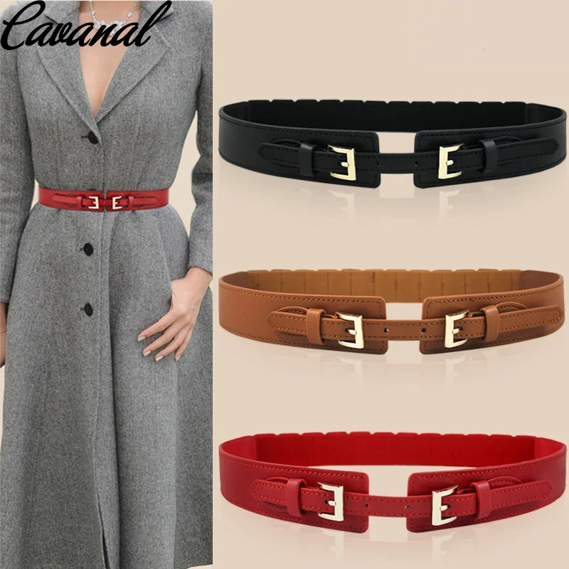 Cavanal Для женщин эластичный пояс модные пальто узкого кроя втулка женские Ремни для платья Пояс