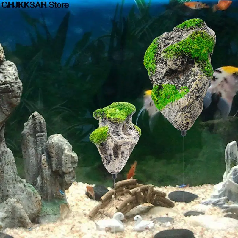 Floating Rock Suspended Artificial Stone Aquarium Decor Fish Tank