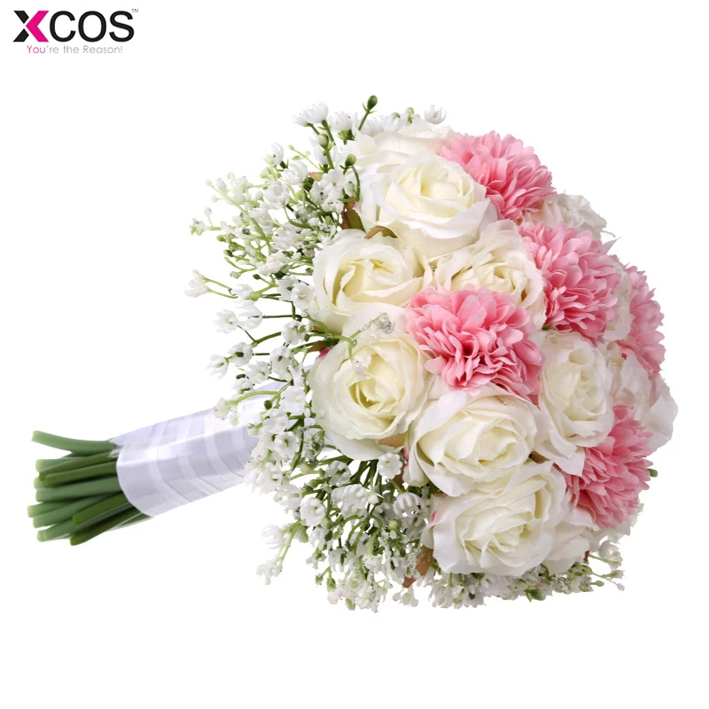 Искусственные пенные цветы Пена розы для свадебной композиции букет невесты Ярко-белый розовый Свадебные букеты