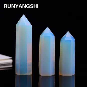 

4-7cm 1pcs Natural opal crystal point healing stone hexagonal prisms column wand treatment stone
