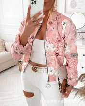 Women's Jacket Fashion Clothing 2021 Women's Clothing Autumn New Long Sleeve Printed Zipper Jacket Coat Women's Top