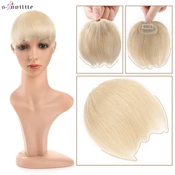 S-noilite 8g Natural Hair Bangs Fringe Human Hair Bangs Wig Human Hair Clip in Extensions Irregular Fringe Hairpiece For Women