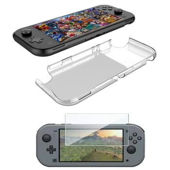 

Crystal PC Transparent Case For Nintendo Switch Lite Nintend Mini Cases Hard Clear Back Cover Shell With Tempered screen Film