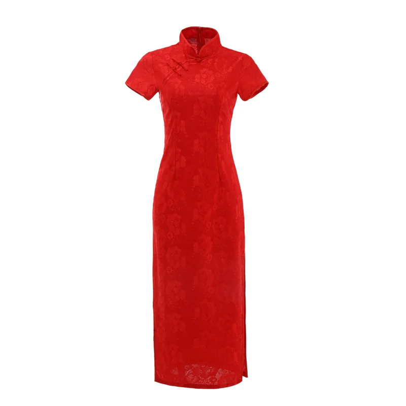 New Cheongsam Long Dress Novelty Mother Dress Retro Performance Lace Women Beautiful Long Qipao Chinese Qipao Clothing