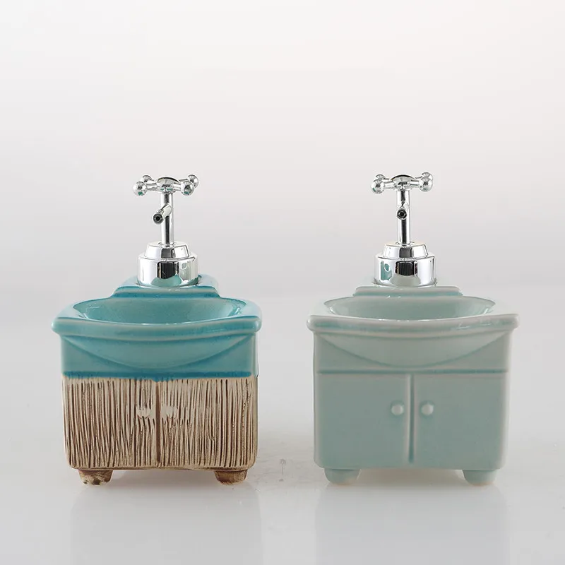 

Simple and Creative Ceramic Press Lotion Bottle Bathroom Decoration Ornaments Bottling Hand Sanitizer Bath Soap Dispenser