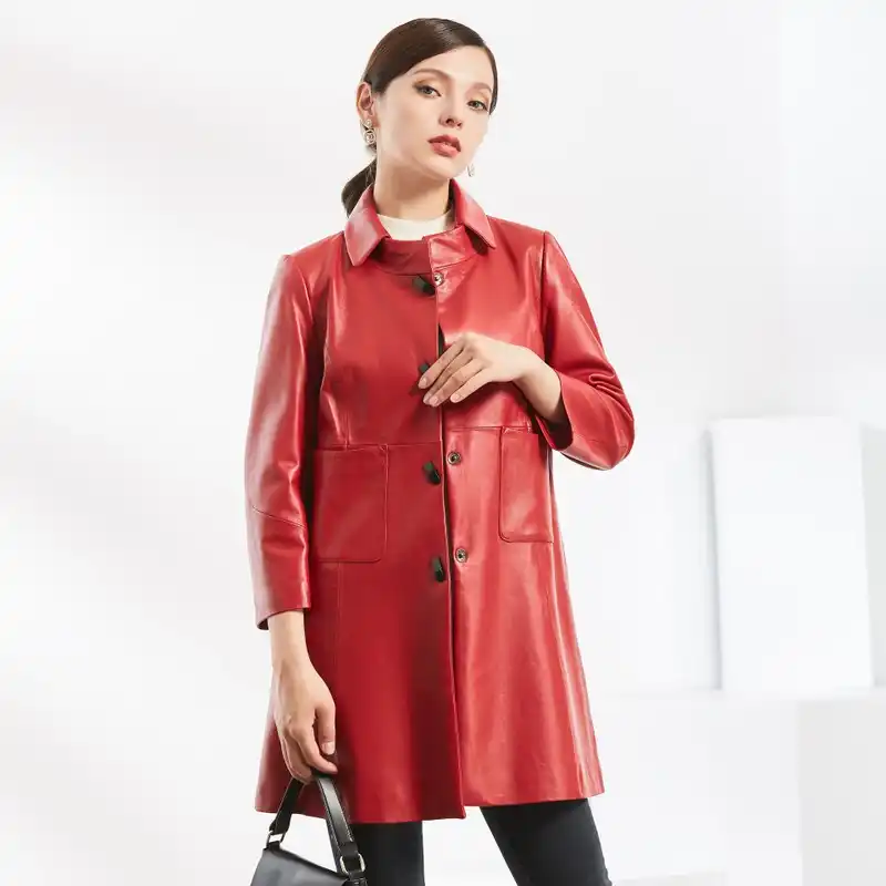 red trench coat dress