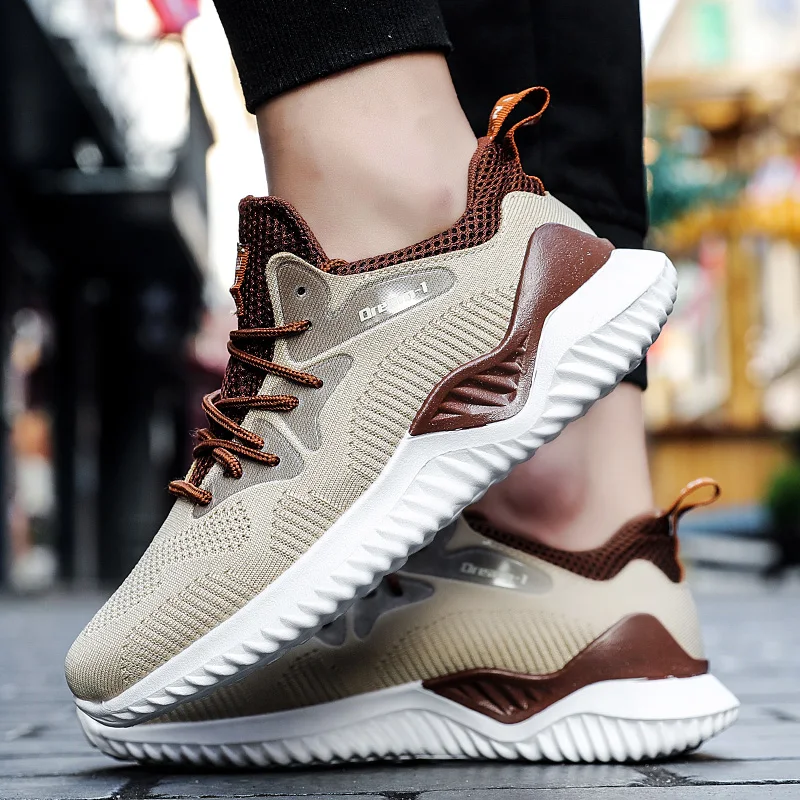 Mesh White Casual Sports Shoes Men Thick Bottom Breathable Athletics Running Shoes Male Hard-Wearing Sweat-Absorbant Sneakers
