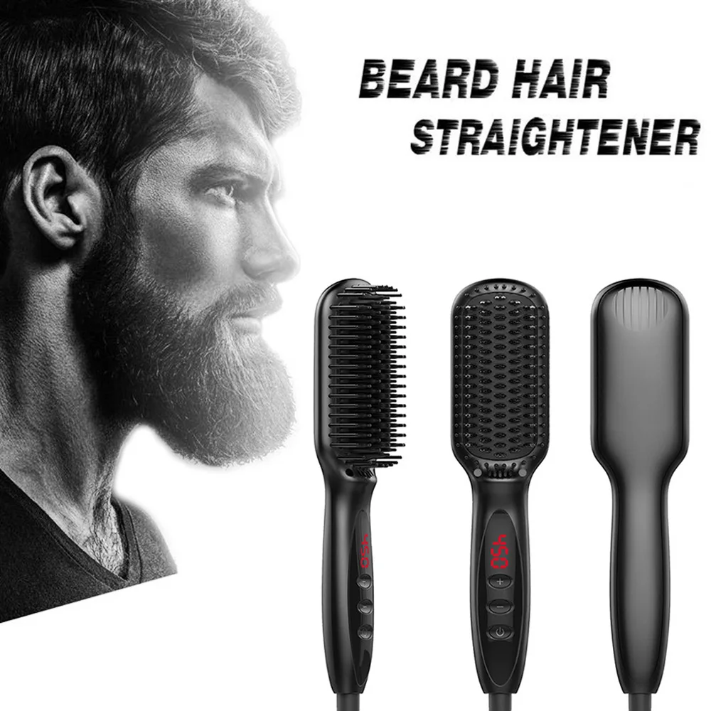 Щетка для волос выпрямитель бороды мужчин расческа прибор выпрямления Ионная