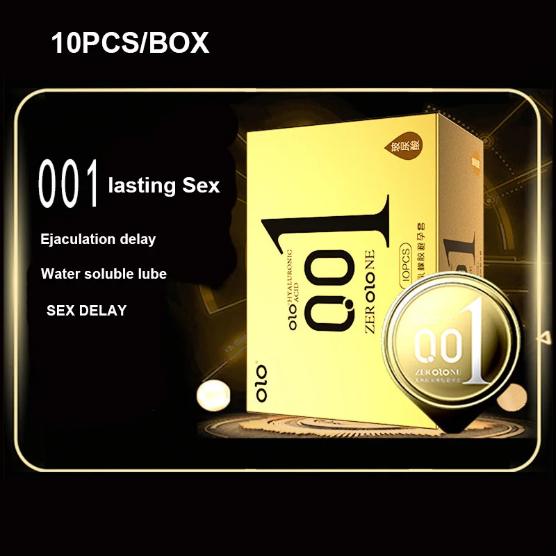 Condoms Sex Toys OLO ULTRA THIN 0.01 Feeling Penis Sleeve Hyaluronic Acids Rubber latex Ejaculation Delay dotted