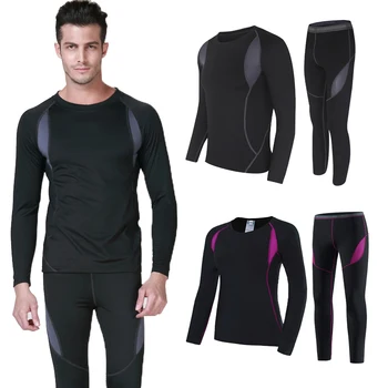 

Warm Men Fleece Two Piece Sets Winter Mens Clothing Thermal Sets Unisex High Elastic Thermal Suits Long Pants ropa hombre