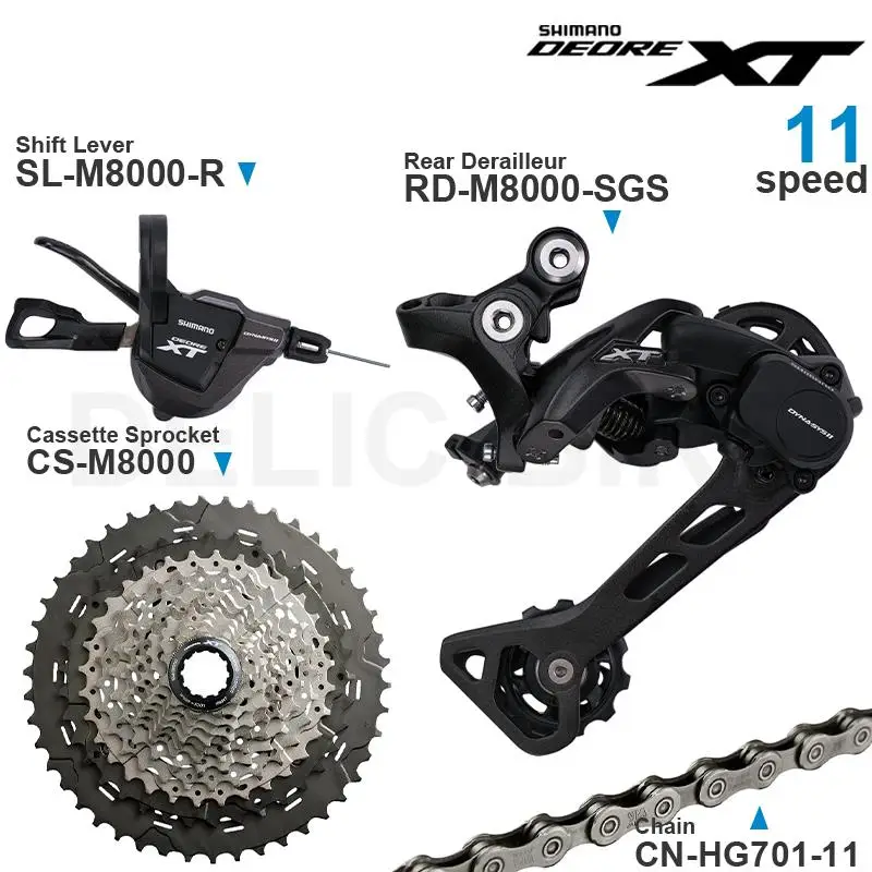 SHIMANO DEORE XT M8000 1x11Speed Groupset Shifter  SL-M8000 CN RD-M8000 Rear Derailleur CS-M8000 Cassette 11-42T/46T MTB Bike