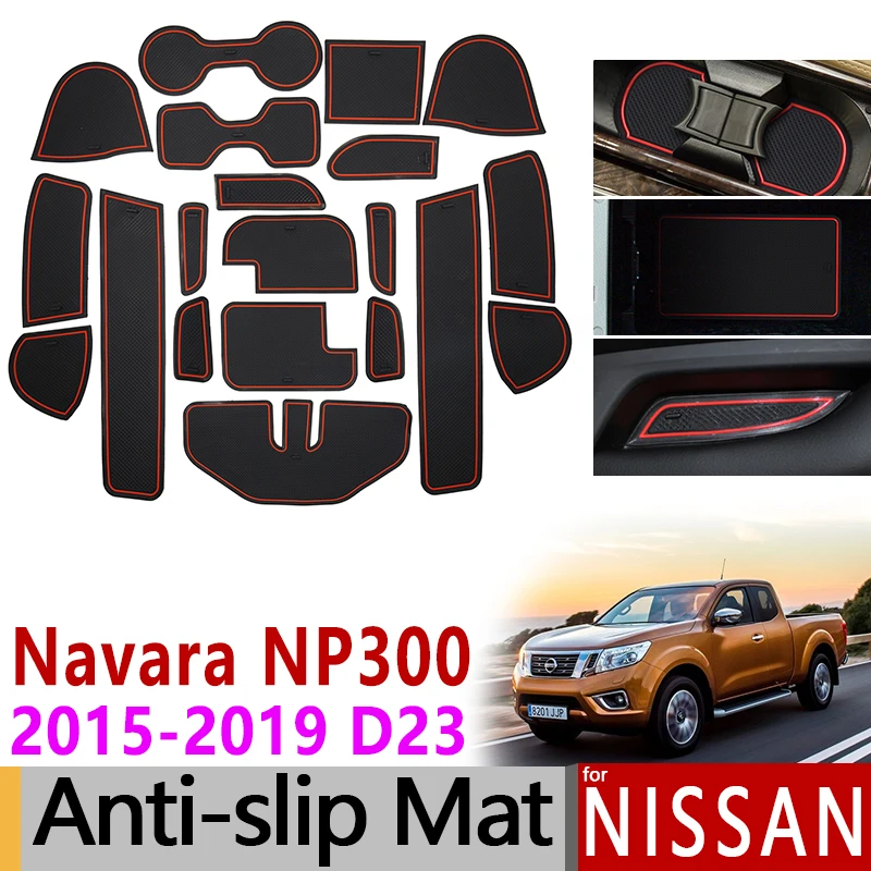 Противоскользящий коврик для Nissan Navara NP300 D23 аксессуары ворота слот подставка анти-Грязная дверь паз коврик автомобиля