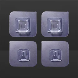 Transparent Double - Sided Adhesive Wall Hooks with Suction Cup - Multipurpose Wall Hangers - 6cmx6cm (1Pair)