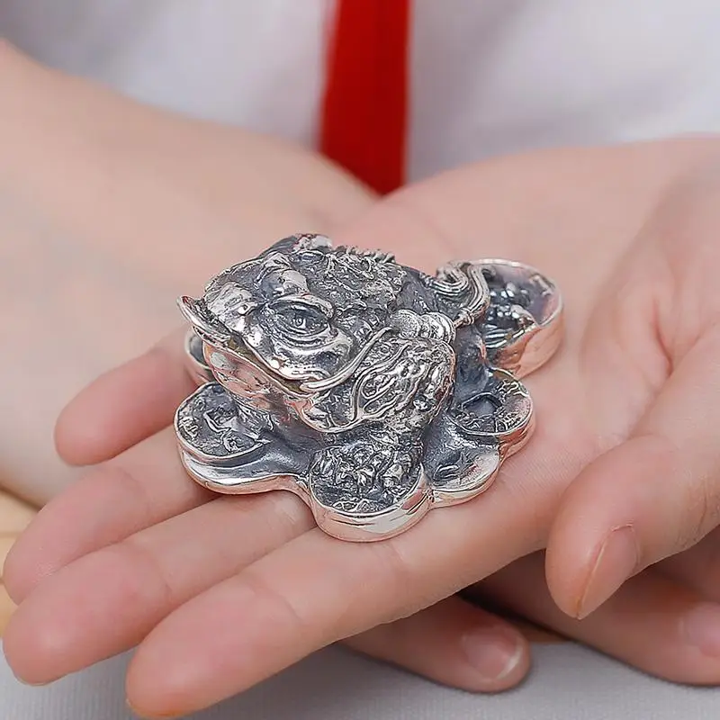 Серебро 999 чай домашнее животное украшения счастливый чайный набор мебель подарки бутик - Цвет: About 115 grams
