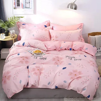 

Thumbedding Girls Bedding Set King Size Sweet Fresh Beautiful Floral Duvet Cover Queen Pink Full Twin Single Comfortable Bed Set