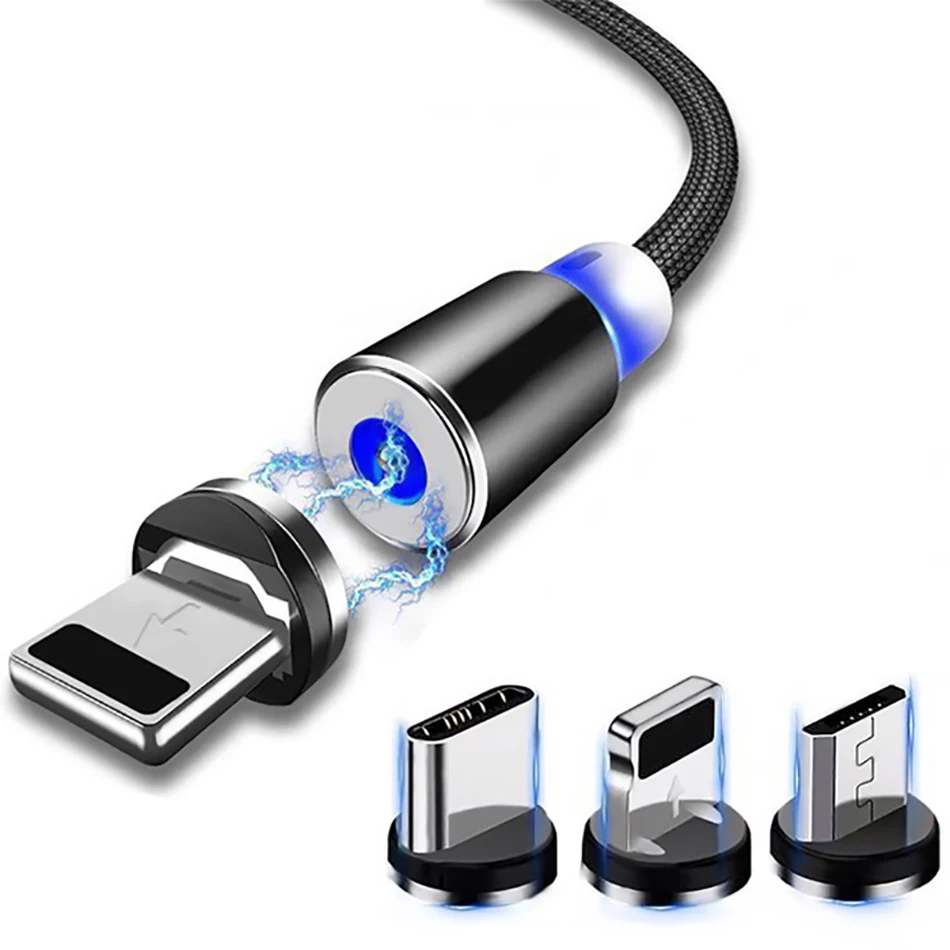 Круглый Магнитный штекер Micro USB C / Type 8 Pin для адаптера iPhone магнитный usb разъем