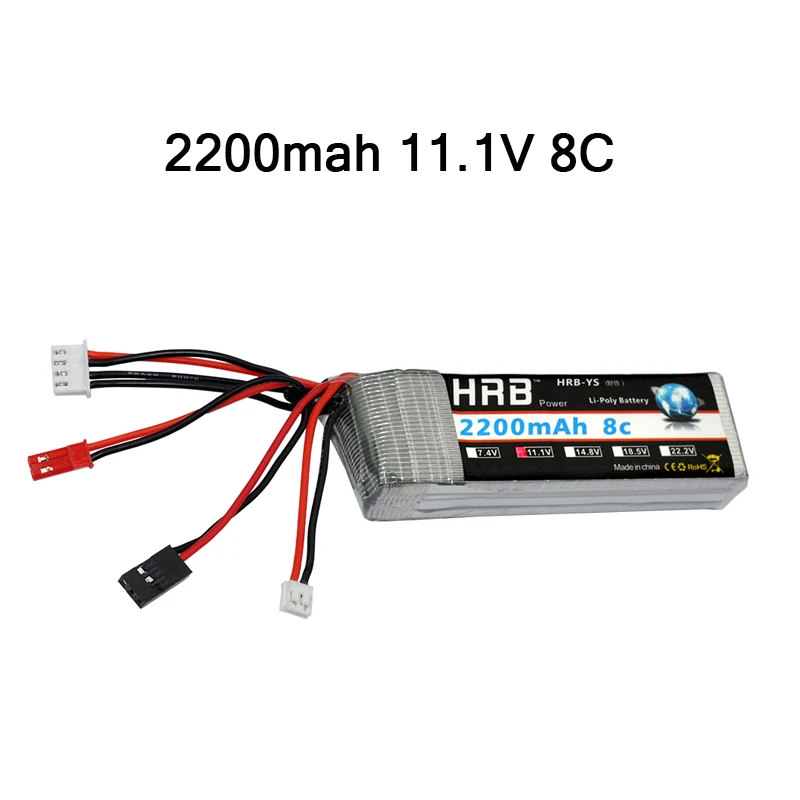 Распродажа hrb RC Lipo Батарея 2S 3S 4S 5S 6S 2200 мА/ч, 2600 мА/ч, 2700 мА/ч, 5000 мА/ч, 6000 мА/ч, XT60 разъем типа «deans» для rc-вертолет на радиоуправлении - Цвет: 11.1v 2200mah 8C