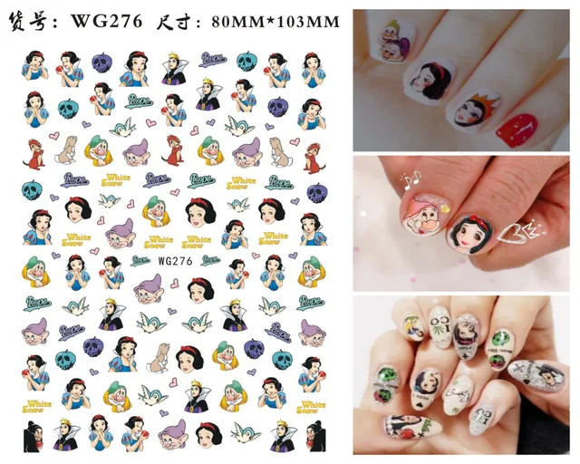 WG266-296 Summer Princess Ultra-thin Adhesive Nail Stickers Children's Girls Christmas Gifts 2021 New 3D Fashion Manicure Decals WG 276